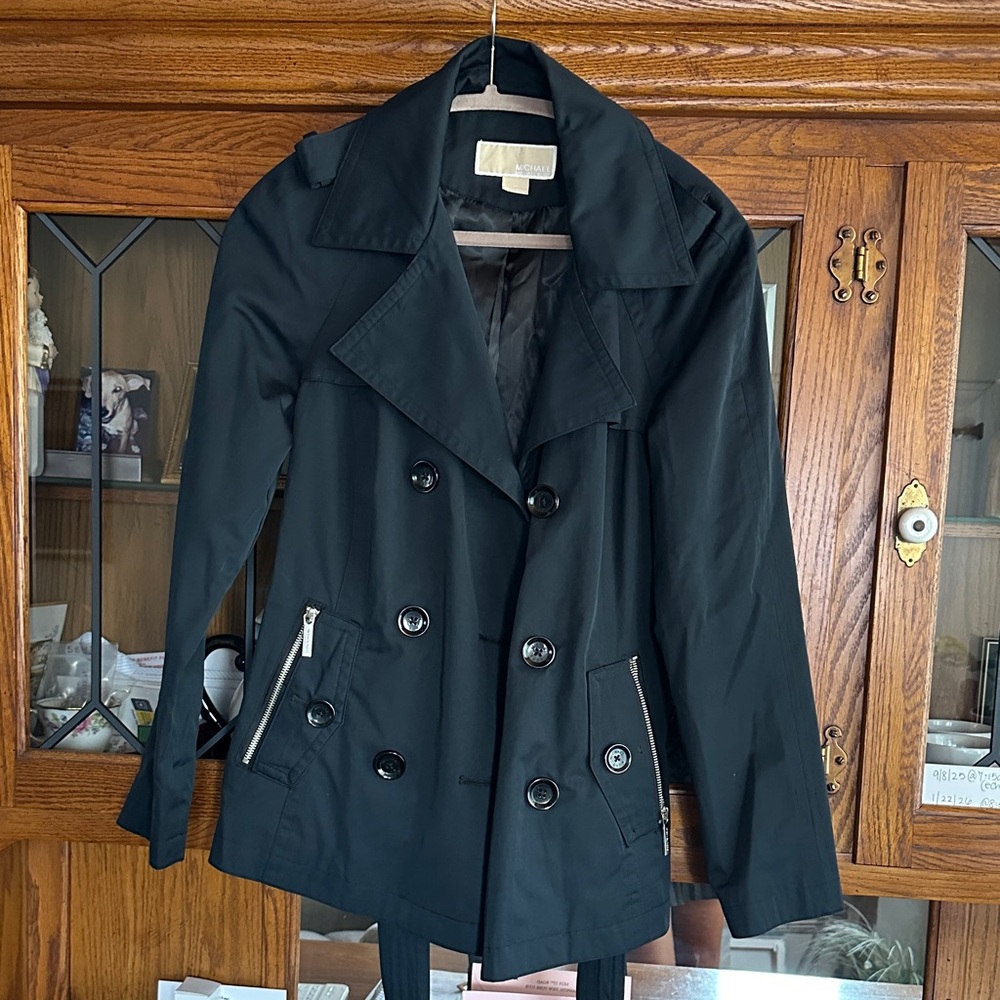 Michael Kors Black Double-Breasted Trench Coat